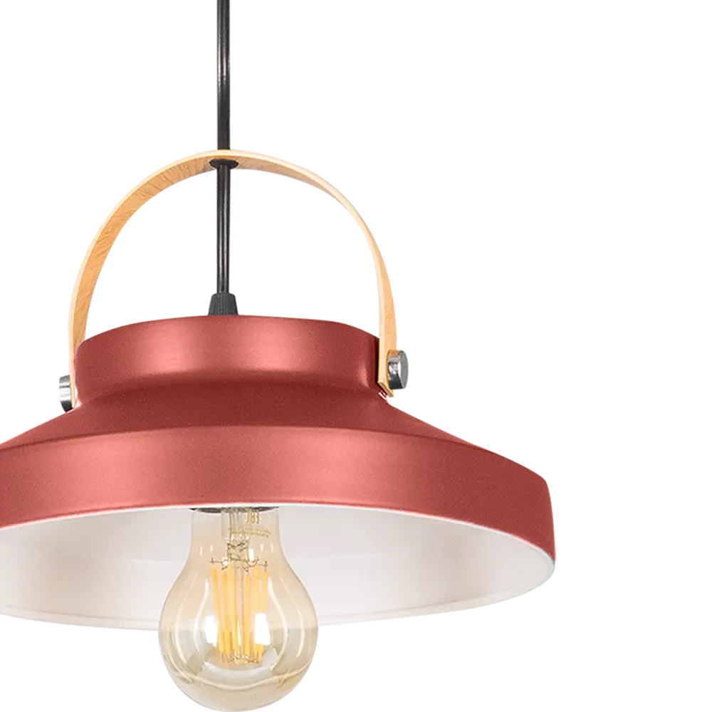 Подвесной светильник Toplight Wendi, 1 лампа, 7 м², цвет красный/дерево STLM-2069607 - Вид №5