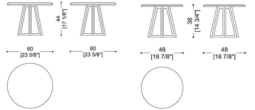 Круглый деревянный и стеклянный журнальный столик Sicis RAY ARCH-00102130 - Вид №2
