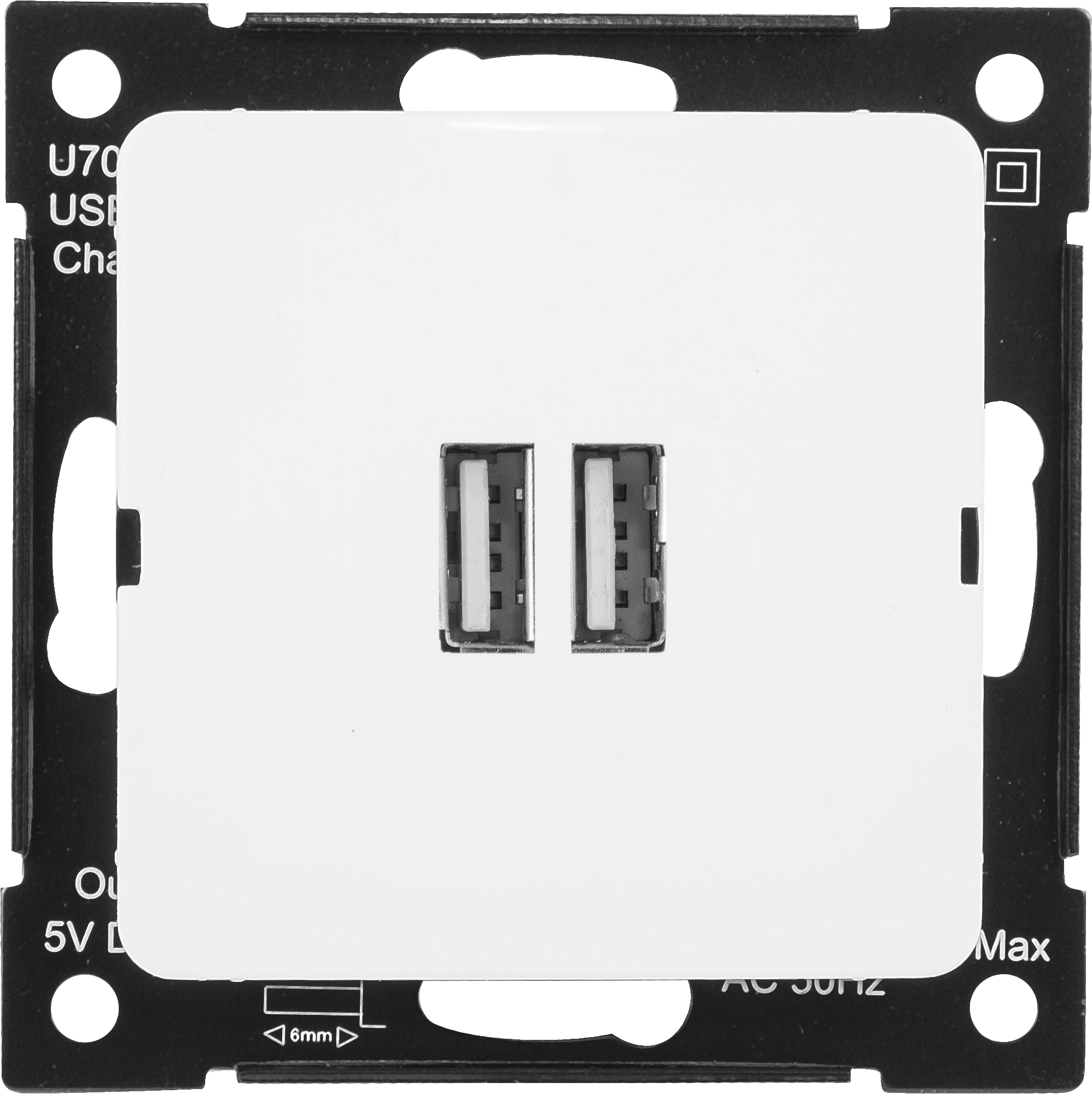 84399408 Розетка USB встраиваемая 3.4 А цвет белый Серия отсутствует STLM-0049202 HEGEL