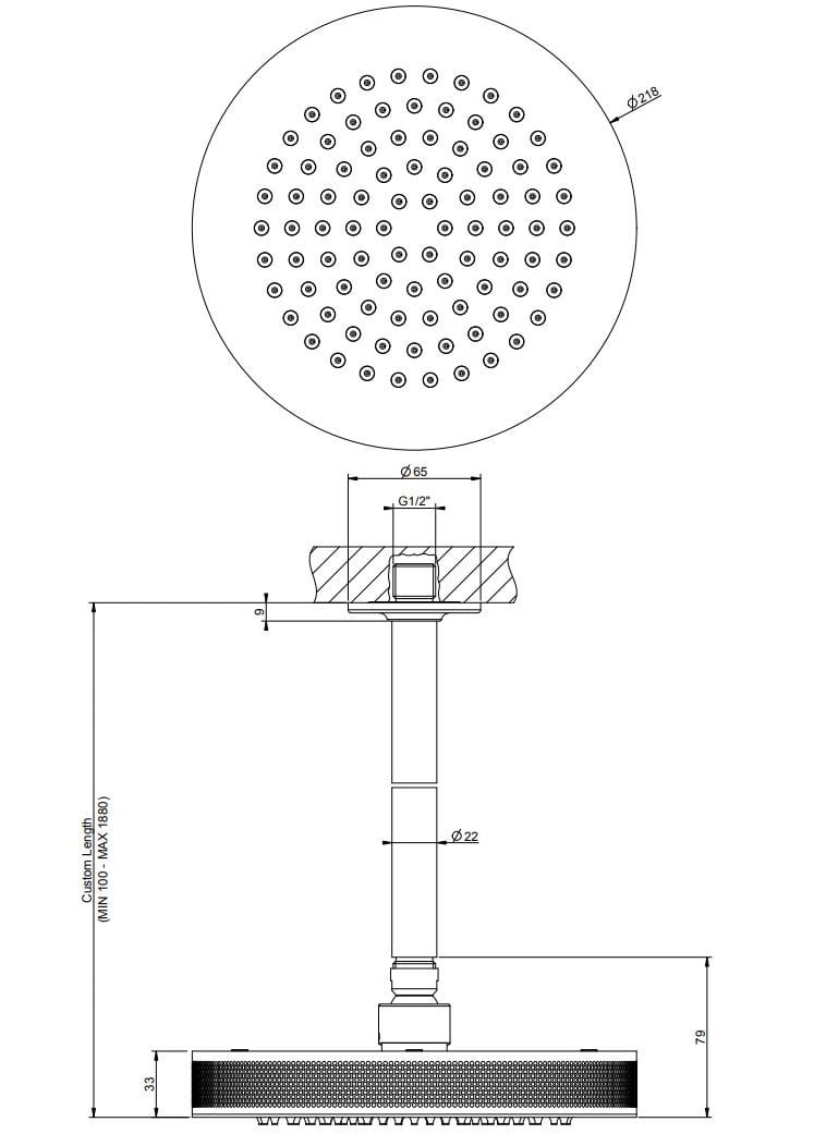 Латунная круглая потолочная душевая головка Gessi гравированный ARCH-00079347 - Вид №3