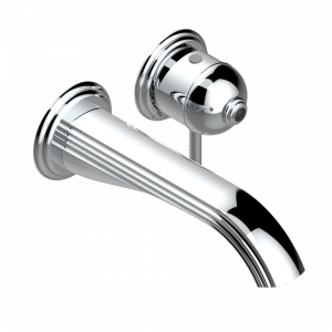 U7D-6541B Trim only for Built-in basin mixer with spout (two x 1/2'' inlets and one 1/2'' outlet), without waste Thg-paris Trocadéro c чёрным ониксом Хром