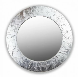 Круглое зеркало настенное серебро FASHION STROKES IN SHAPE FASHION 00-3860109 Серебро