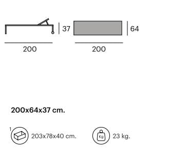 Садовая кровать с откидной спинкой из тикового дерева Pilma Danout ARCH-00061655 - Вид №3