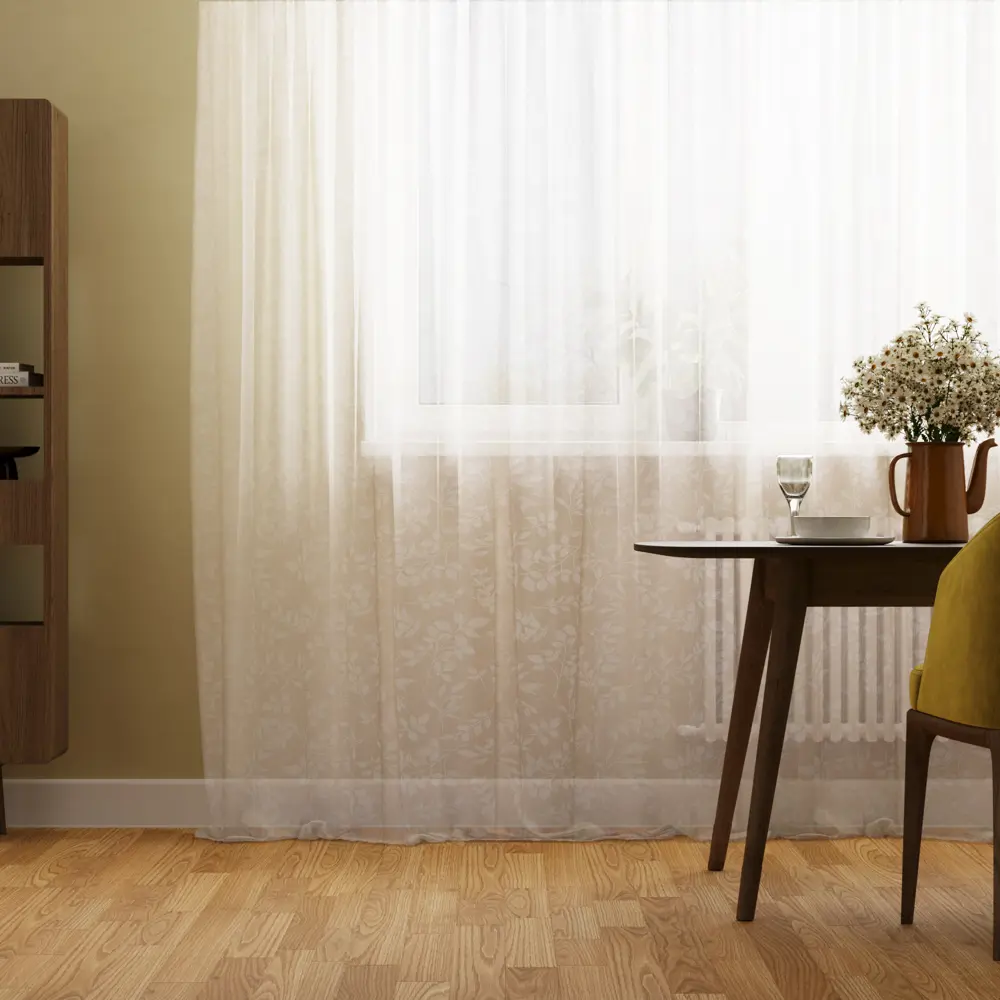 Тюль на ленте Inspire Rowan 250x280 см цвет бежевый 83562090 STLM-2058006 