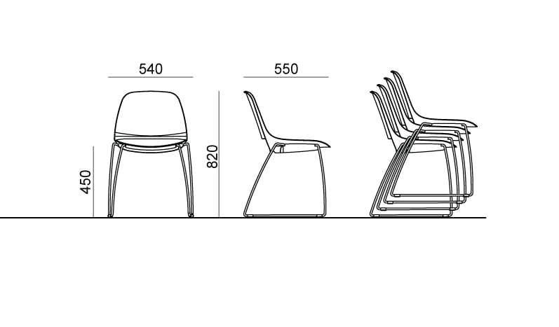 Штабелируемый стул с мягким сиденьем Diemmebi ARCH-00088774 - Вид №3