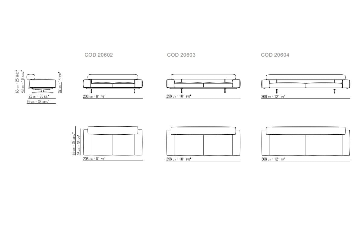 2-местный съемный тканевый диван Flexform ARCH-00142357 - Вид №3