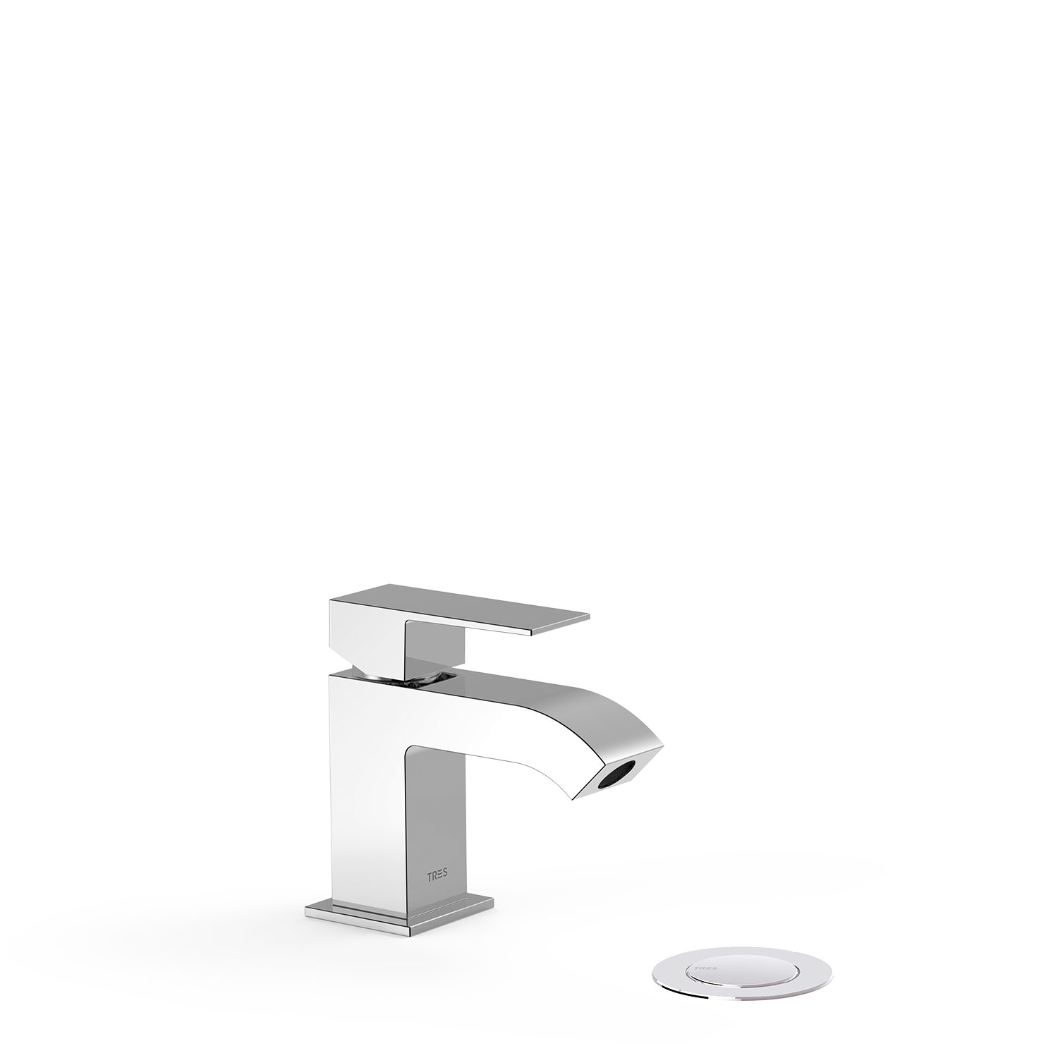 Смеситель CUADRO с одной ручкой для умывальника с автоматическим сливом.-106103DA TRES 