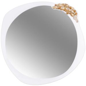 Зеркало с рамой 65x66 см белое с золотистым BOGACHO Oliva Branch Atmosfera