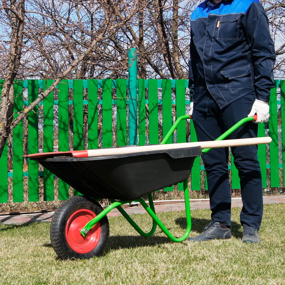 Тачка садовая одноколесная 70 кг 70 л полипропилен цвет черный ПАВЛОВСКАЯ ЗАРЯ STLM-2156980 - Вид №10