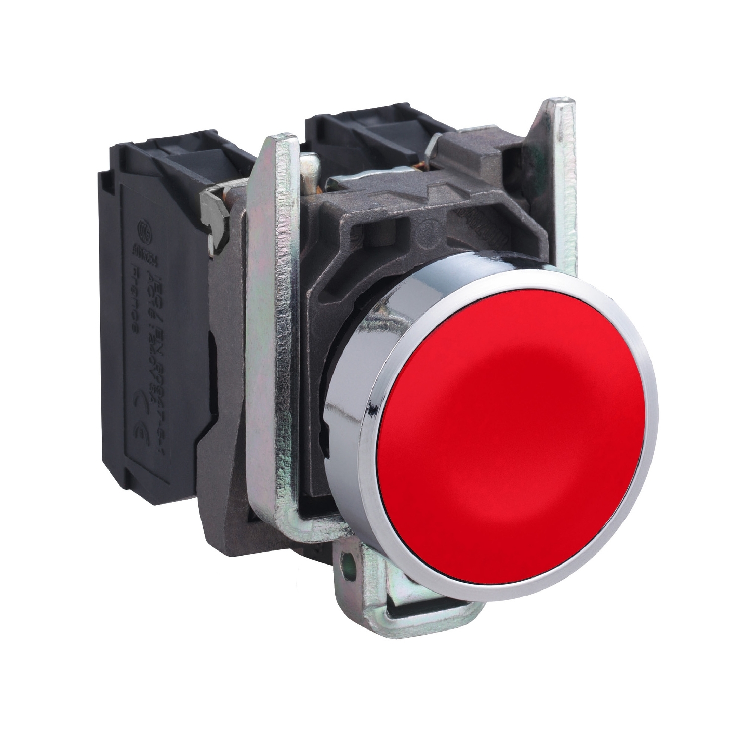 XB4BA45 Harmony XB4, кнопка, металлическая, скрытая, красная, Ø22,1 Н.О. + 1 Н.З. Schneider Electric 
