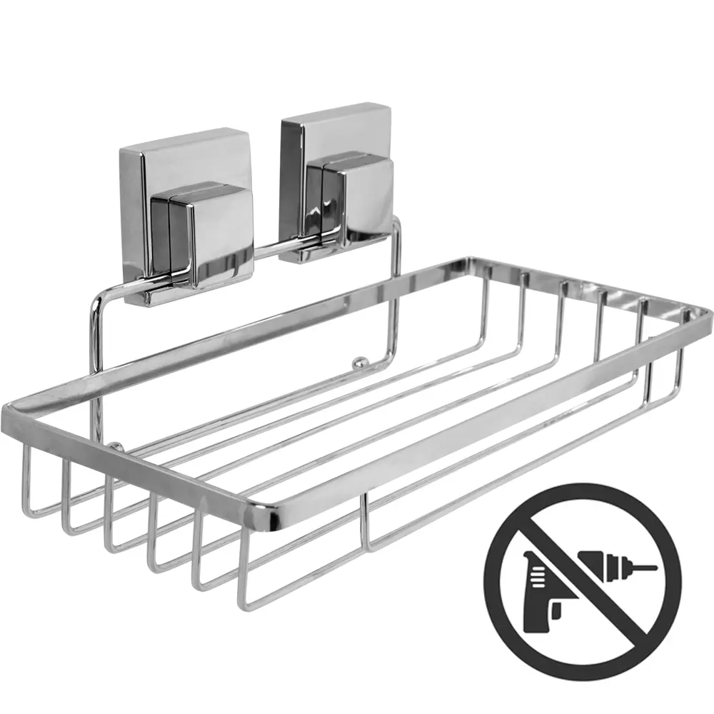 Полка для ванной комнаты Sensea «Smart Lock» на присоске металл SIMPLY LOCK XP STLM-2151231