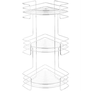 Полка для ванной ЧМЗ Новые горизонты 503-006-01 угловая 3 яруса 23x23x65.3 см цвет хром
