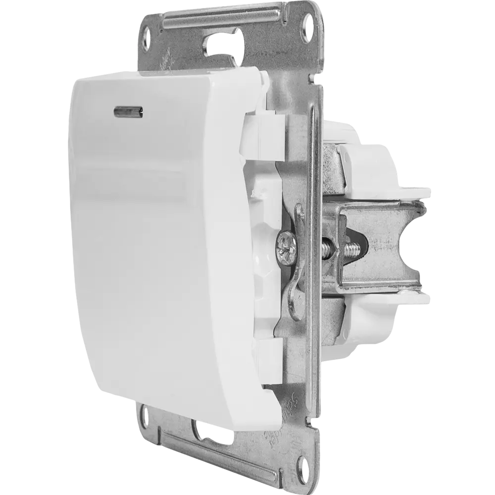 Выключатель встраиваемый Systeme Electric Glossa СХ1А 1 клавиша с подсветкой цвет молочный STLM-2028956 - Вид №4