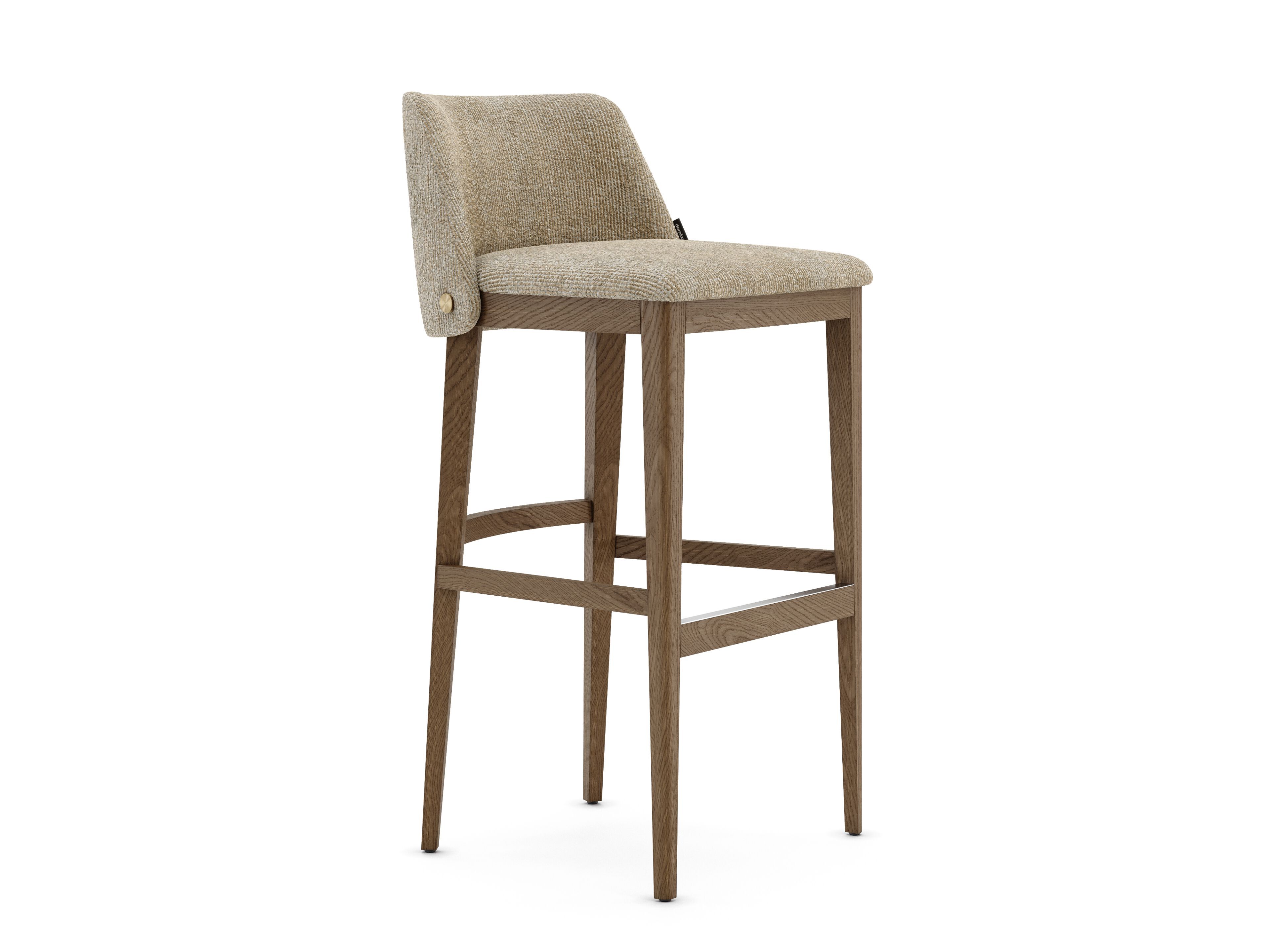 Тканевый мягкий барный стул со спинкой Domkapa Louise ARCH-00008108