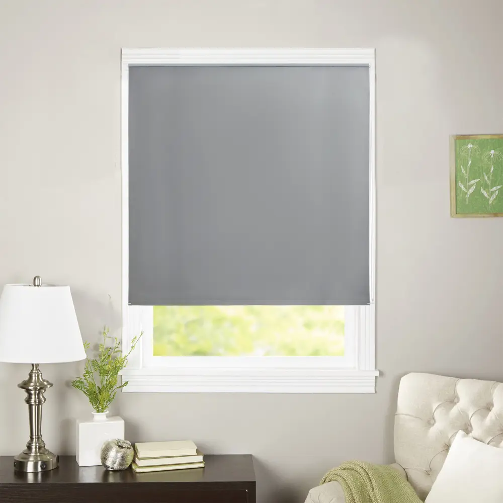 Рулонная штора KREAFORTA Karelia блэкаут серая 100% затемнение 89390214 STLM-1570288 - Вид №7