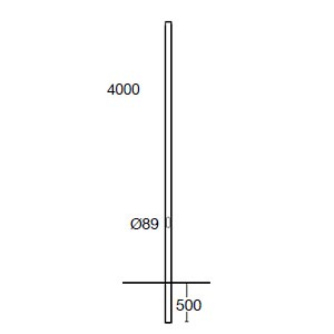 Cilindrical column Ø89 4m Ghidini Столбы освещения .05 Темно-Cерый (Матовый)