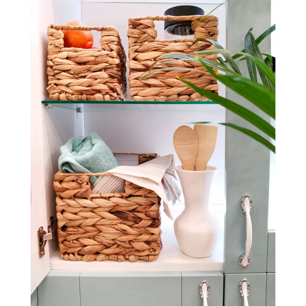 Корзина стеллажная Золотистый колос 19x17x25 см 8.1 л гиацинт цвет бежевый 82232209 STLM-2114265 Santreyd EW-79 M - Вид №8
