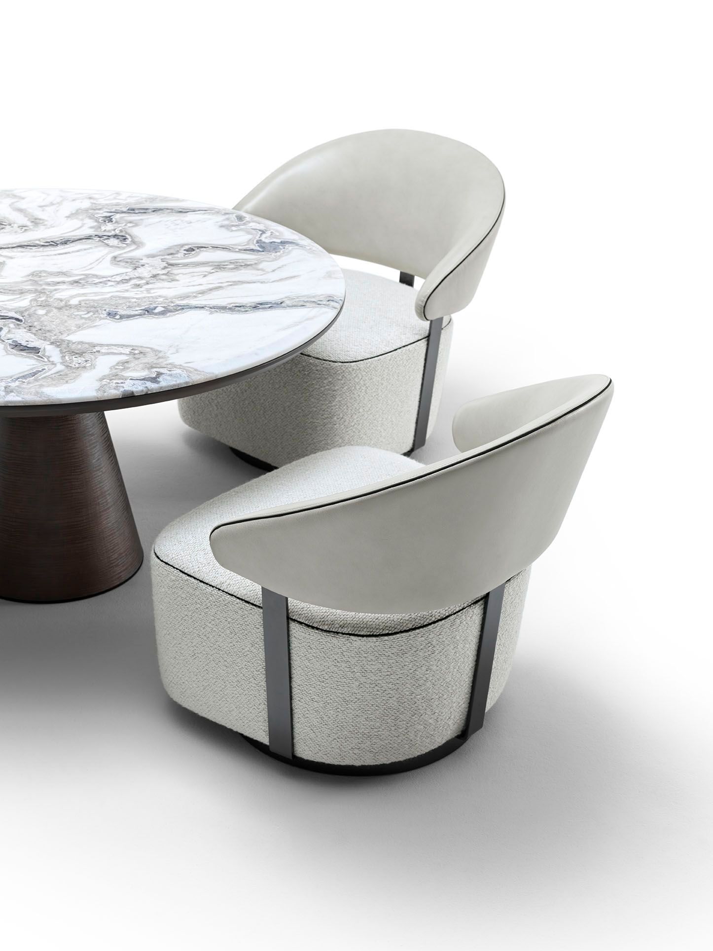 Вращающееся кресло из ткани и кожи CEPPI Evergreen ARCH-00057334 - Вид №1