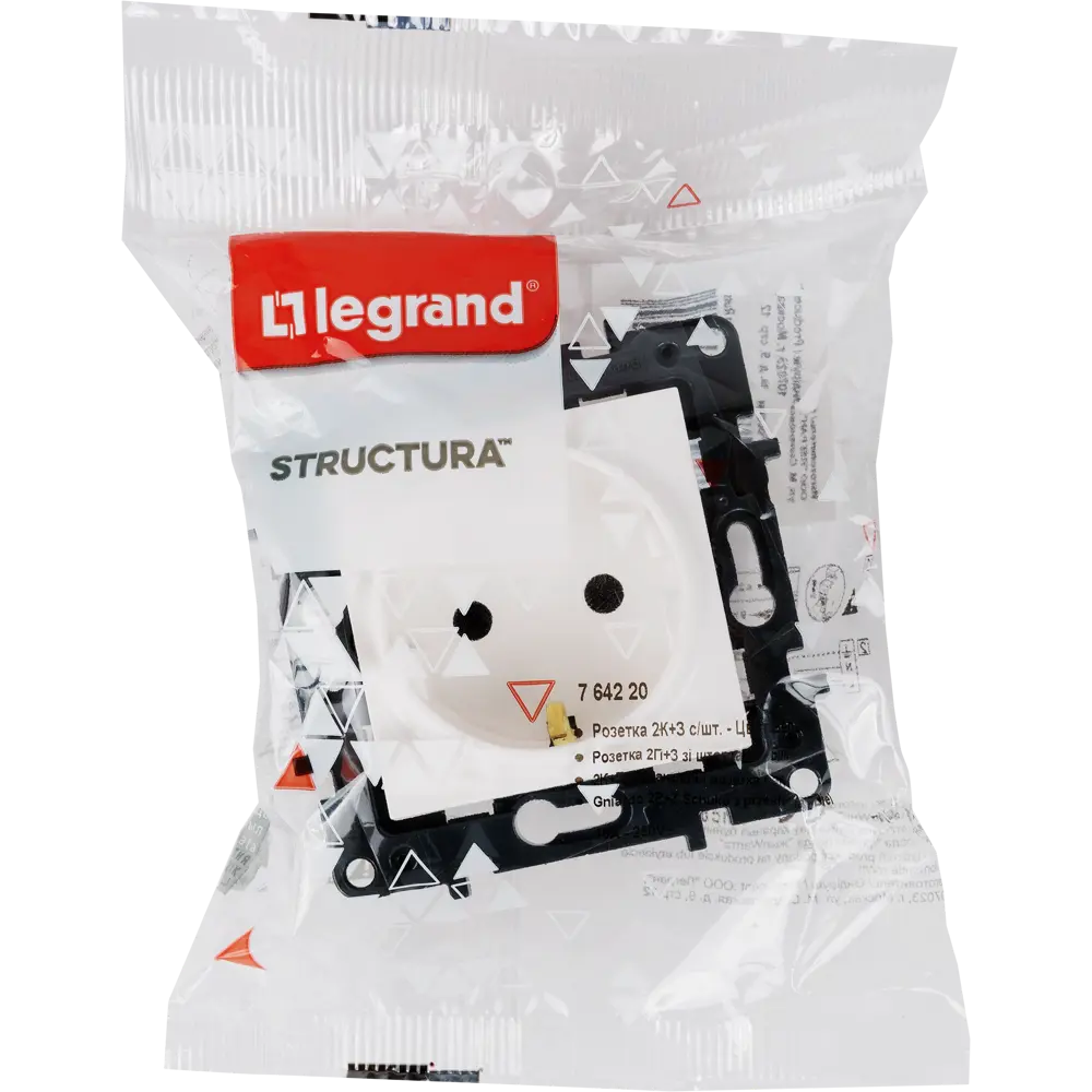Розетка с заземлением Legrand Structura со шторками 16А 250В винтовые зажимы цвет белый STLM-2002105 - Вид №4