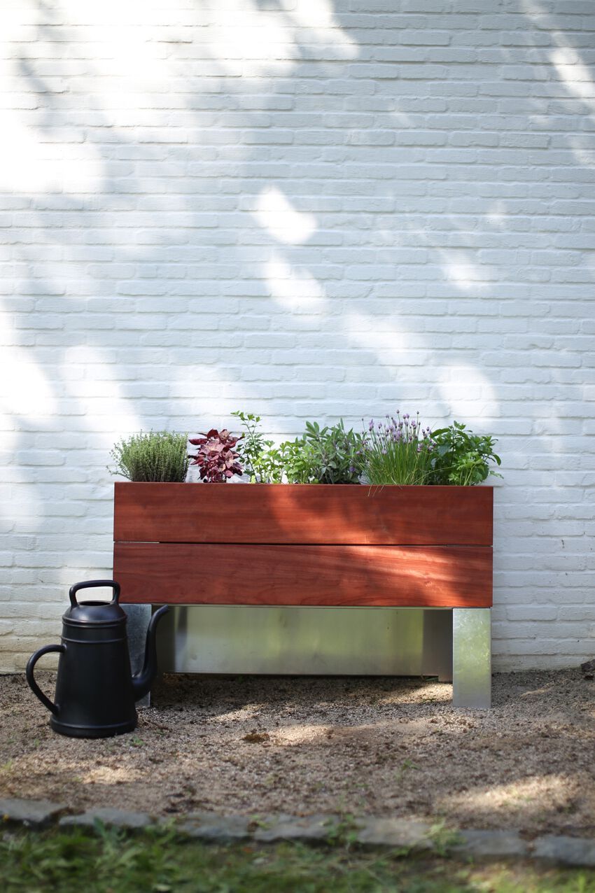 Прямоугольная алюминиевая и деревянная плантатор TRADEWINDS 1/2 CULT ARCH-00110345 - Вид №8