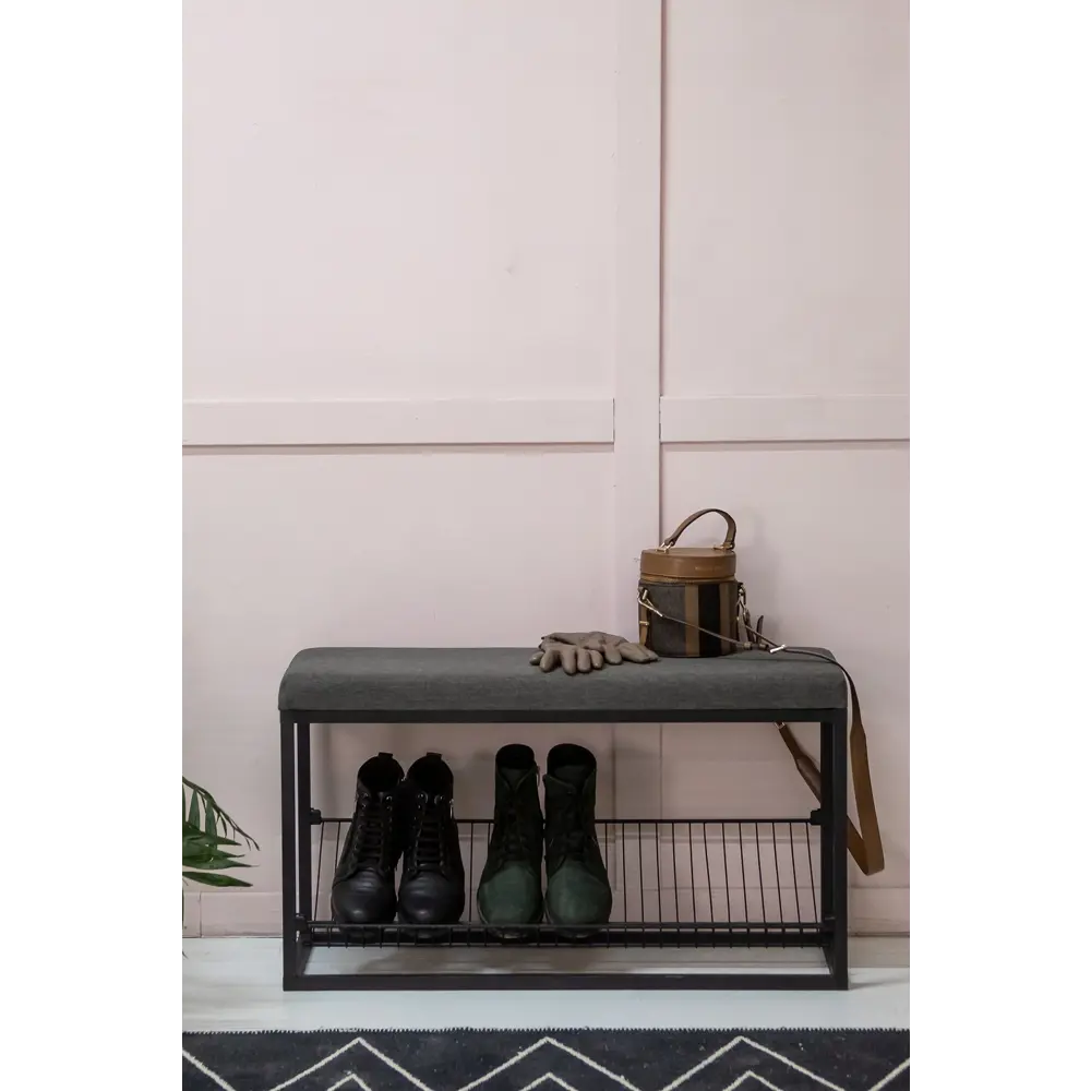 Santreyd Банкетка-обувница с мягким пуфом для прихожей 89373396 Черный муар STLM-1083477 - Вид №1