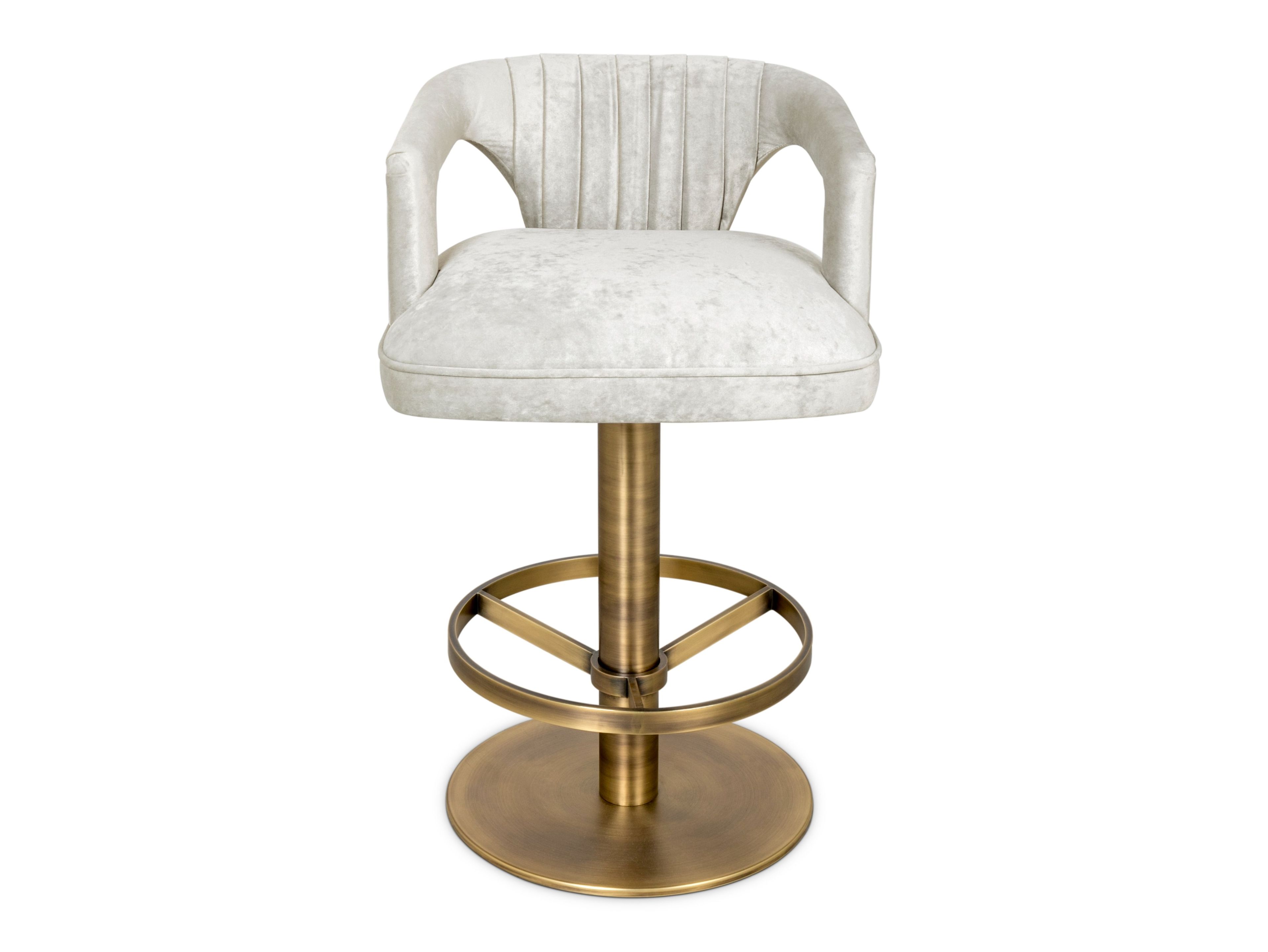 Высокий бархатный поворотный стул с подлокотниками Brabbu KAROO II ARCH-00022391 - Вид №2