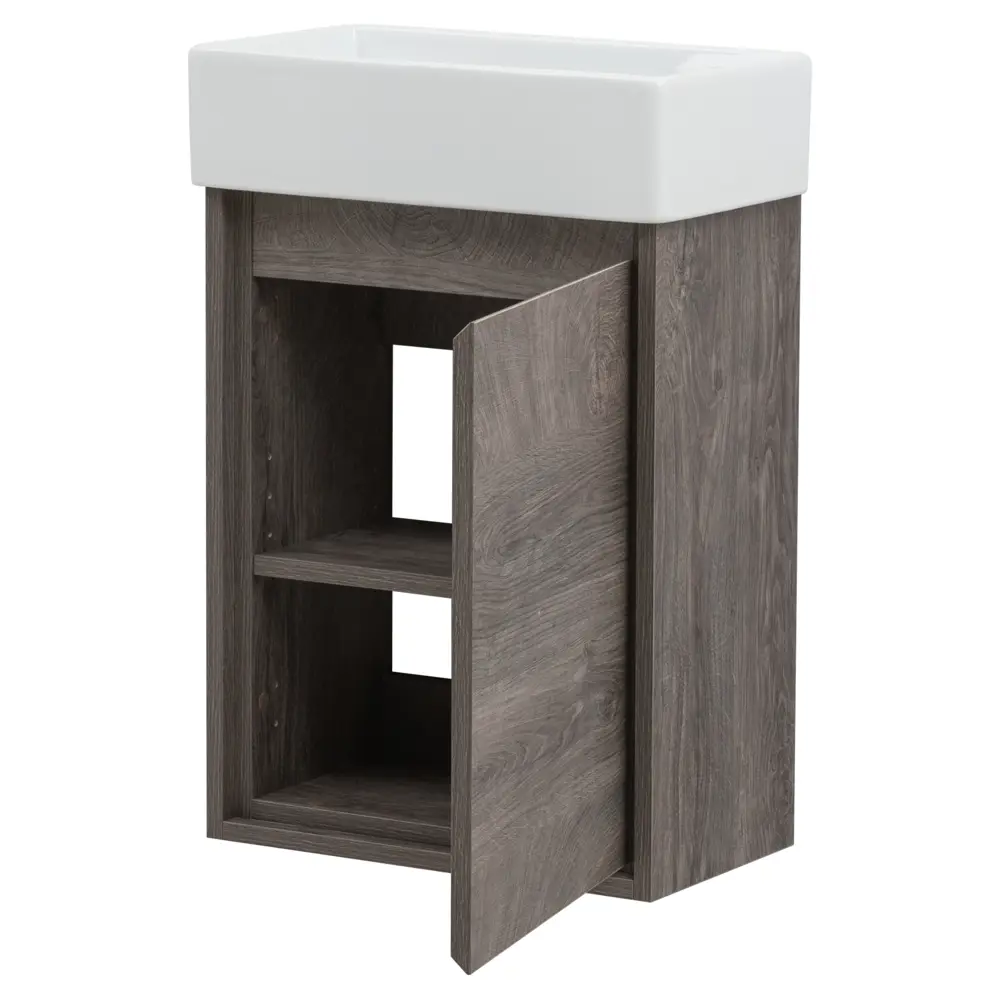 Тумба под раковину KONSENSA Мокка 2.0 подвесная 45 см цвет серый дуб STLM-2026066 - Вид №2