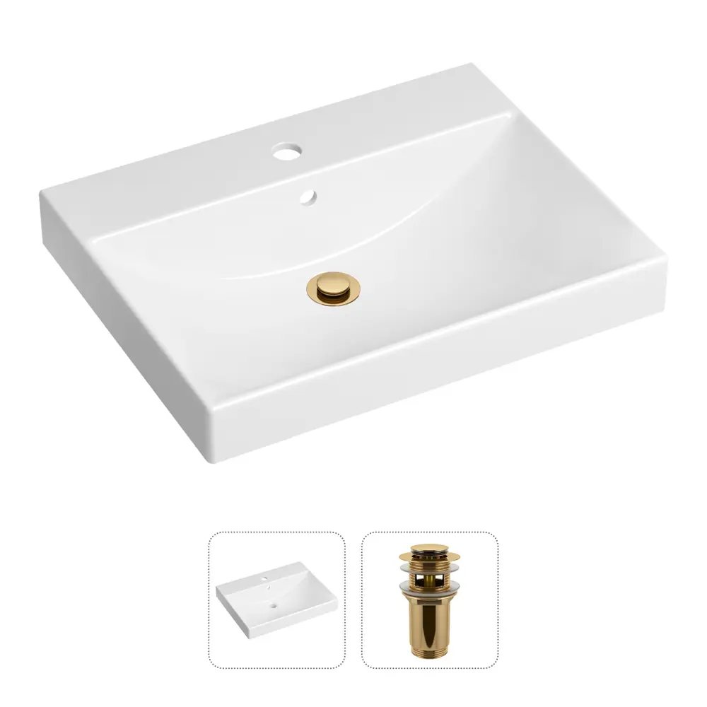 Врезная раковина Lavinia Boho Bathroom Sink 21520892 фарфор 60 см с донным клапаном