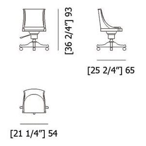 Вишневое вращающееся офисное кресло с колесами Morelato PRESIDENT ARCH-00094289 - Вид №7