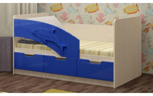 91055 Детская кровать Дельфин-6 МДФ, 80х160, темно-синий Регион 58