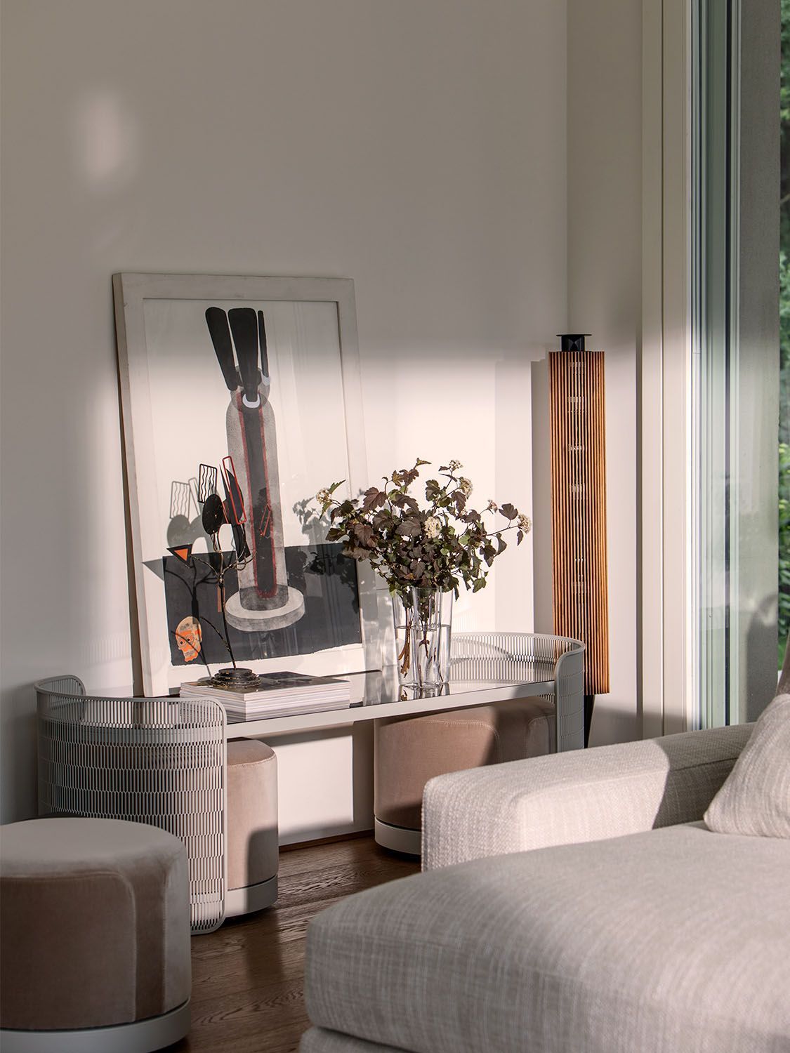 Низкая консоль с пуфом Natevo самогон ARCH-00049992 - Вид №2