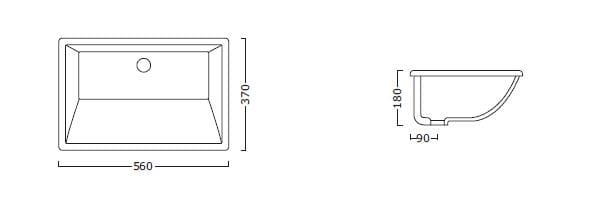 Керамическая прямоугольная встраиваемая раковина BLEU PROVENCE умывальники ARCH-00033037 - Вид №2