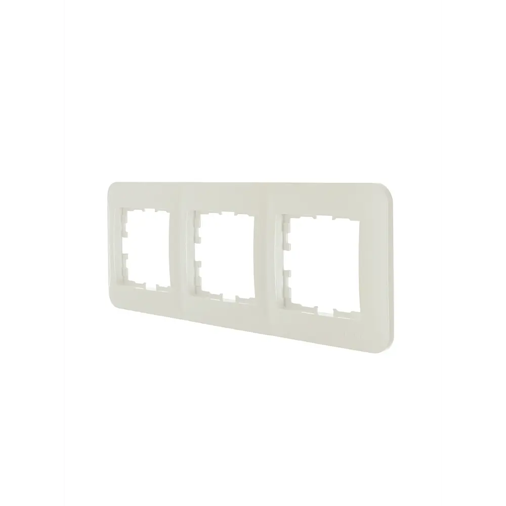 Рамка для розеток и выключателей Lezard Asti 3 поста горизонтальная цвет кремовый STLM-2115511 - Вид №1