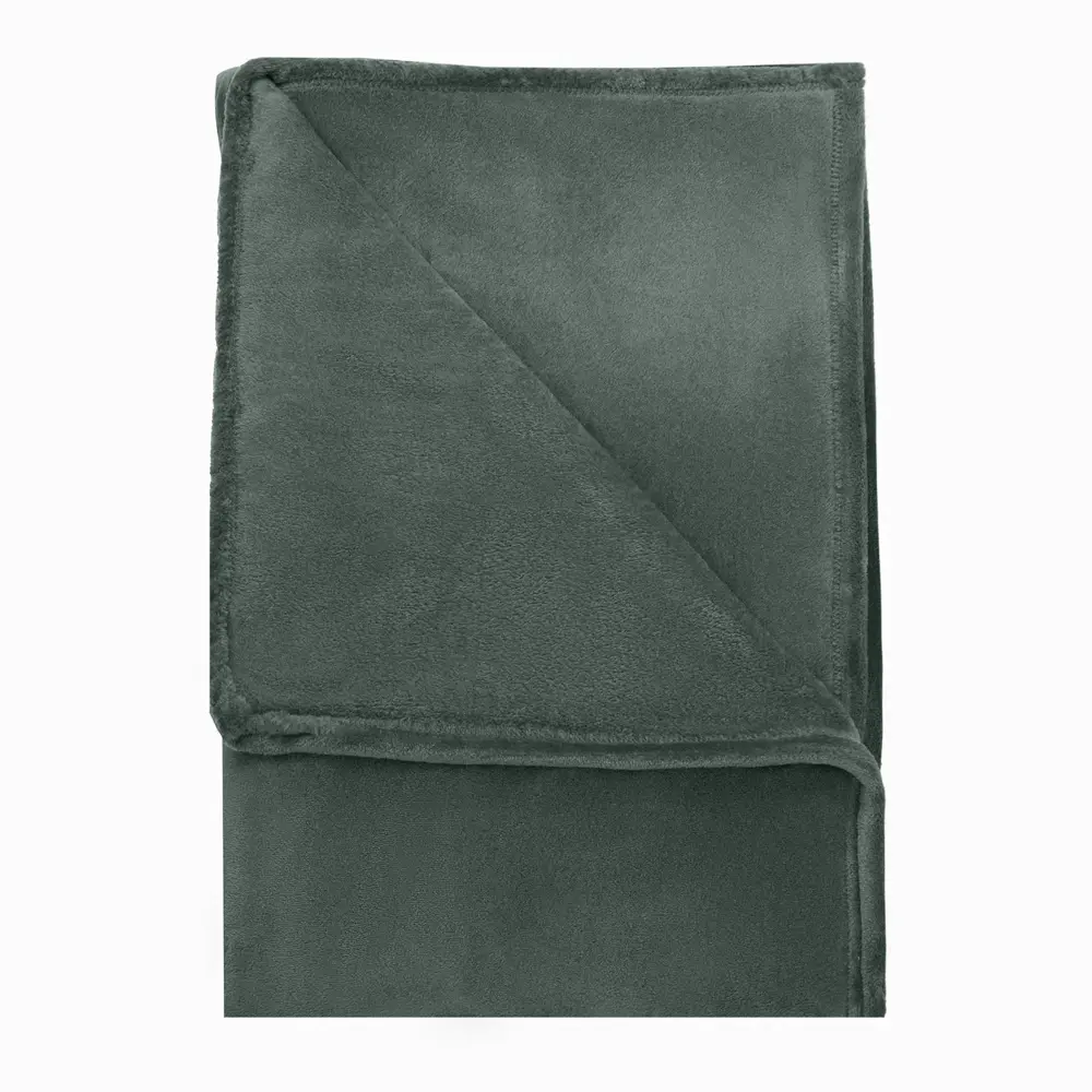 Плед Flandria 200x220 см микрофибра цвет серо-зеленый 89395109 STLM-2060279 Santreyd
