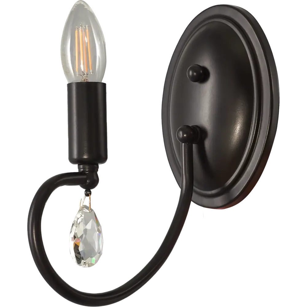 Настенный светильник Черный жемчуг 1xE14x40 Вт цвет черный, хрусталь СВЕТПРОМЪ STLM-2069133 - Вид №2