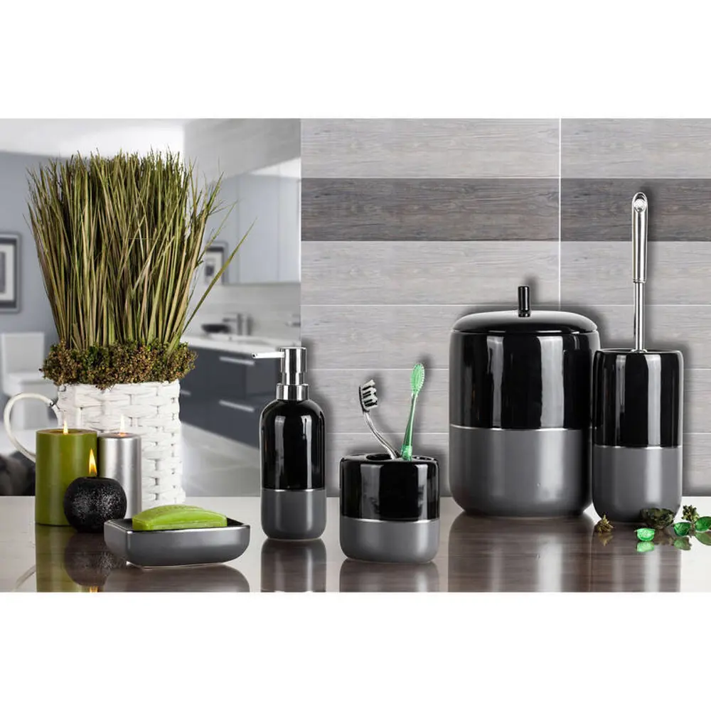 Мыльница Primanova Yanki D-20251 керамика цвет серый STLM-2120583 - Вид №1