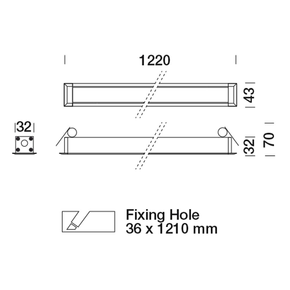 8392603 Встраиваемый в потолок светильник Platek MINI CORNICHE Incasso soffitto  MINI CORNICHE Ceiling recessed 1200 mm - 32 LED RGBW 26°  - Вид №10