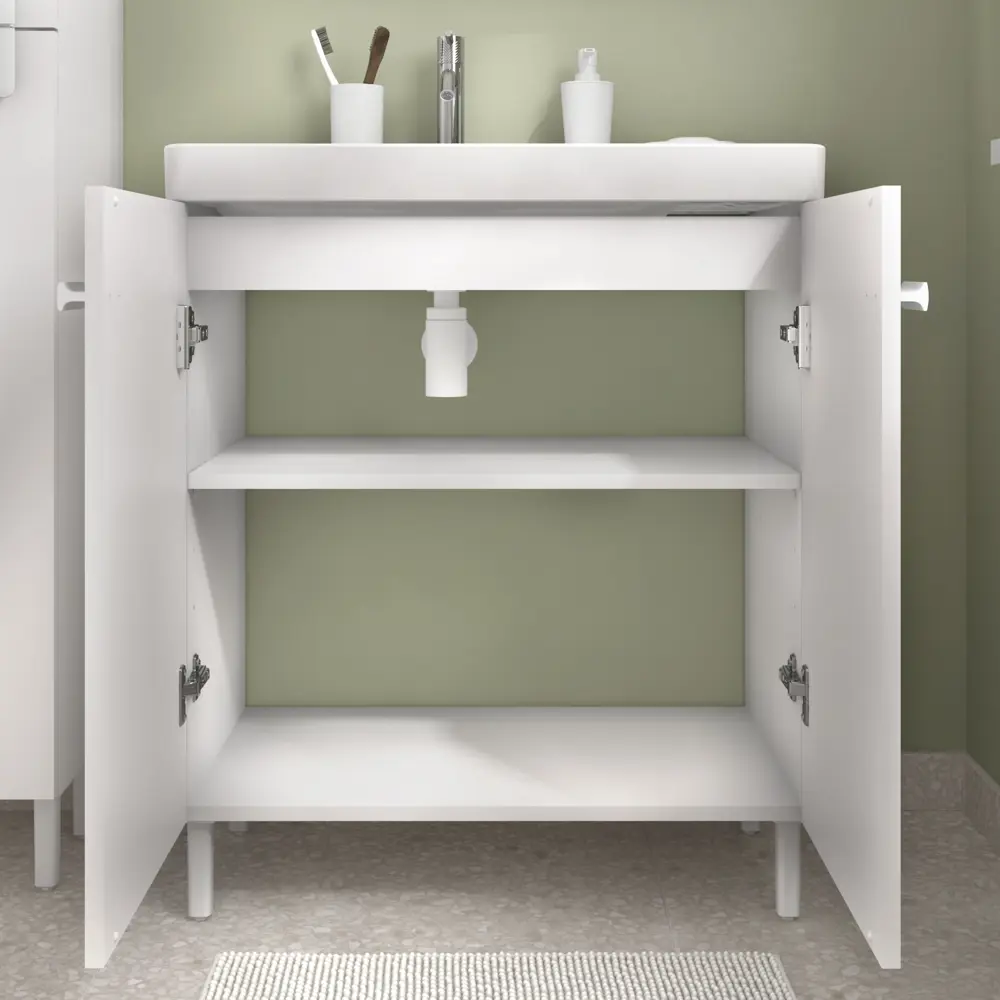 Тумба под раковину напольная Sensea Easy 70 см цвет белый STLM-2169681 - Вид №2