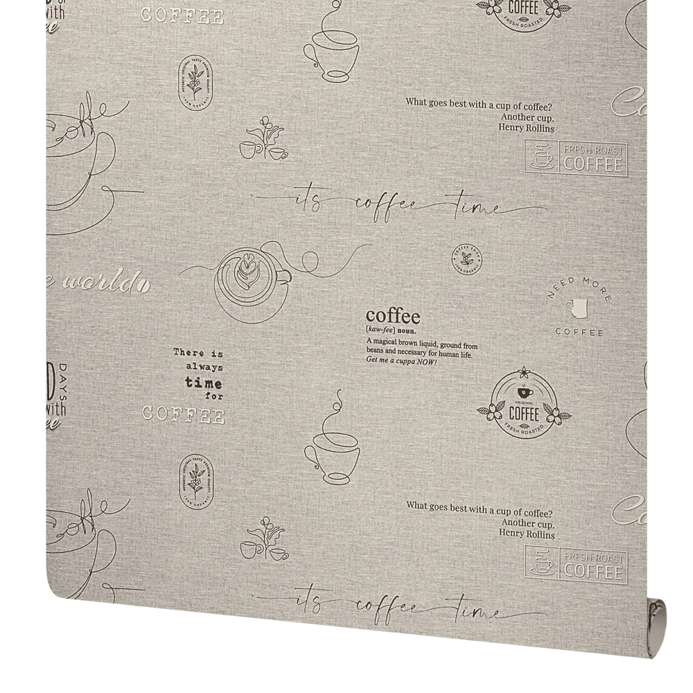 Обои флизелиновые Ateliero Café бежевые с цветочным рисунком в стиле кантри 89432688 STLM-1564208