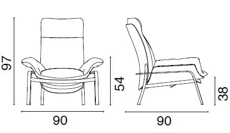 Кожаное кресло с подлокотниками Fasem Electa ARCH-00032939 - Вид №15