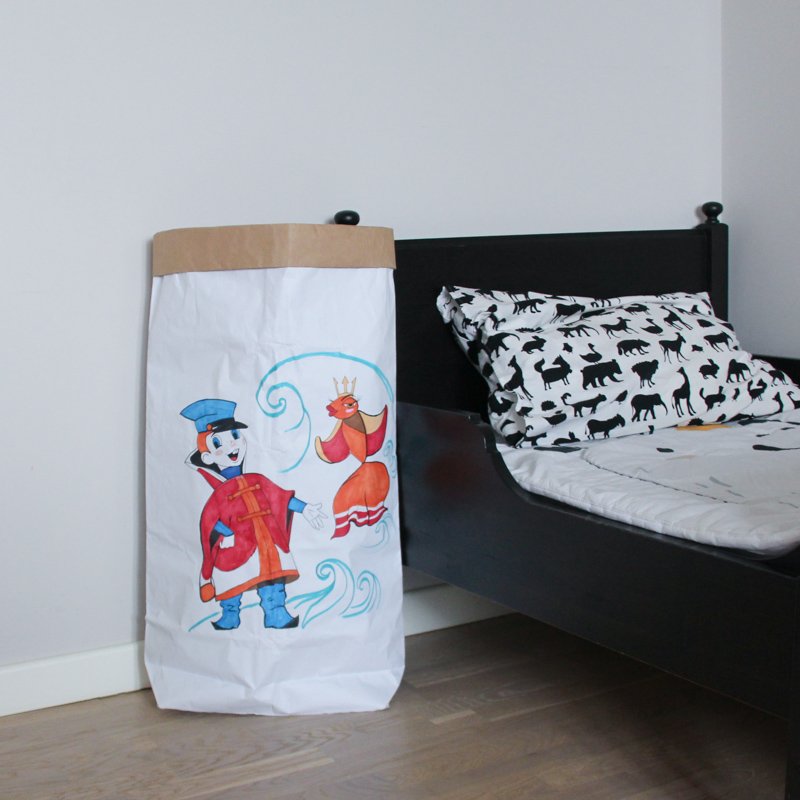 Эко-мешок для игрушек под раскраску из крафт бумаги VAMVIGVAM  282066 Белый;бежевый Santreyd  - Вид №7