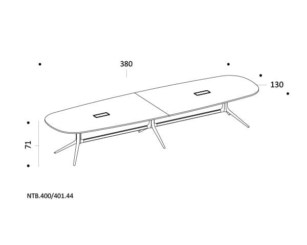 Регулируемый по высоте прямоугольный стол для совещаний с системой кабельной втулки ICF NoTable ARCH-00036629 - Вид №18