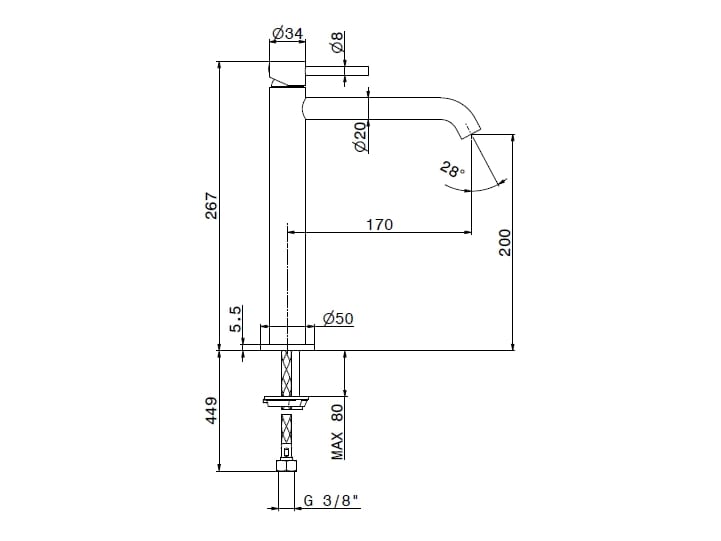 Single handle washbasin mixer without waste Newform X-WAY ARCH-00044717 - Вид №2
