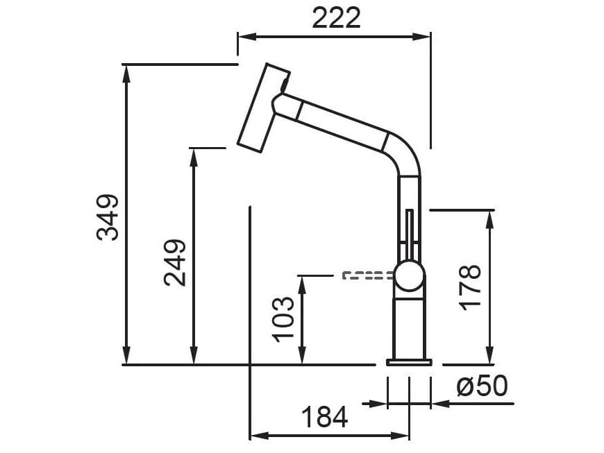 Смеситель для кухни на одно отверстие с выдвижным ручным душем Elleci Elleci Kitchen ARCH-00044765 - Вид №4