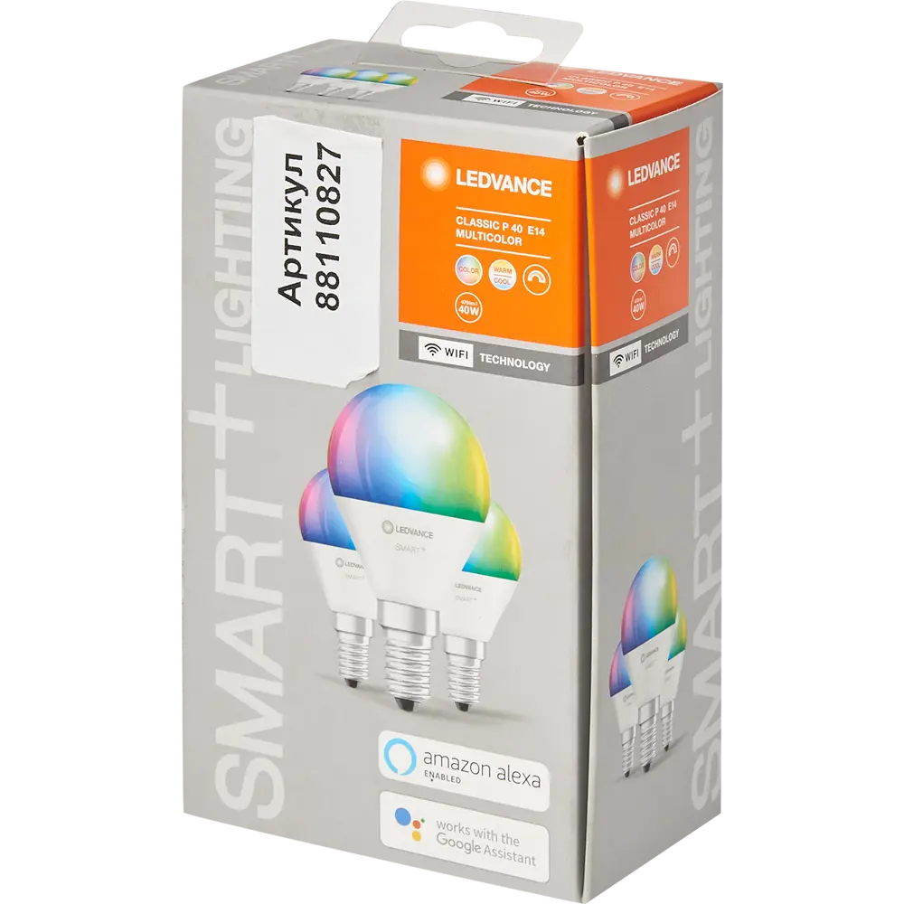 Набор умных ламп светодиодных Wi-Fi Ledvance Smart Plus E14 220-240 В 5 Вт шар малый матовая 470 лм, изменение цвета RGB 3 шт 88110827 STLM-2140215  - Вид №8