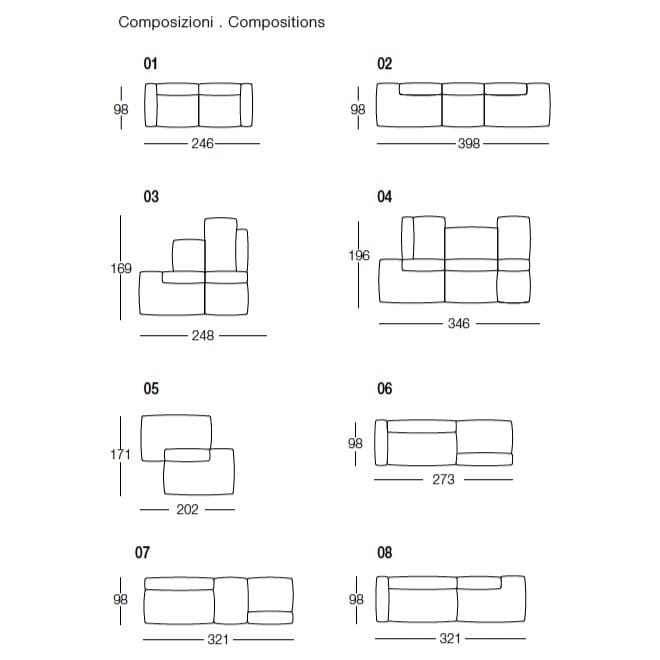 Модульный двухсторонний тканевый диван Dema CUBOTTO ARCH-00003335 - Вид №5