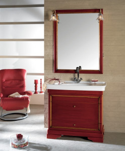 8015 Tifernoit Красно-соломенная лакированная композиция для ванной комнаты Bagno
