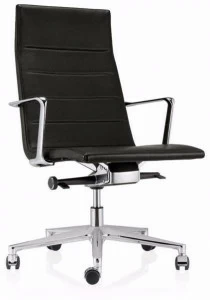 ICF Поворотное офисное кресло из кожи с 5-ю спицами и колесами Valea