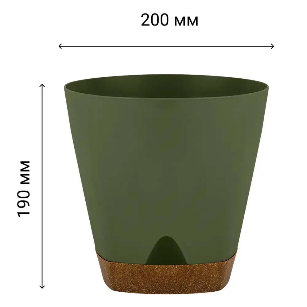 Горшок для цветов Ingreen Wood Ø20 h19 см v4 л пластик тайга STLM-2017943 - Вид №5