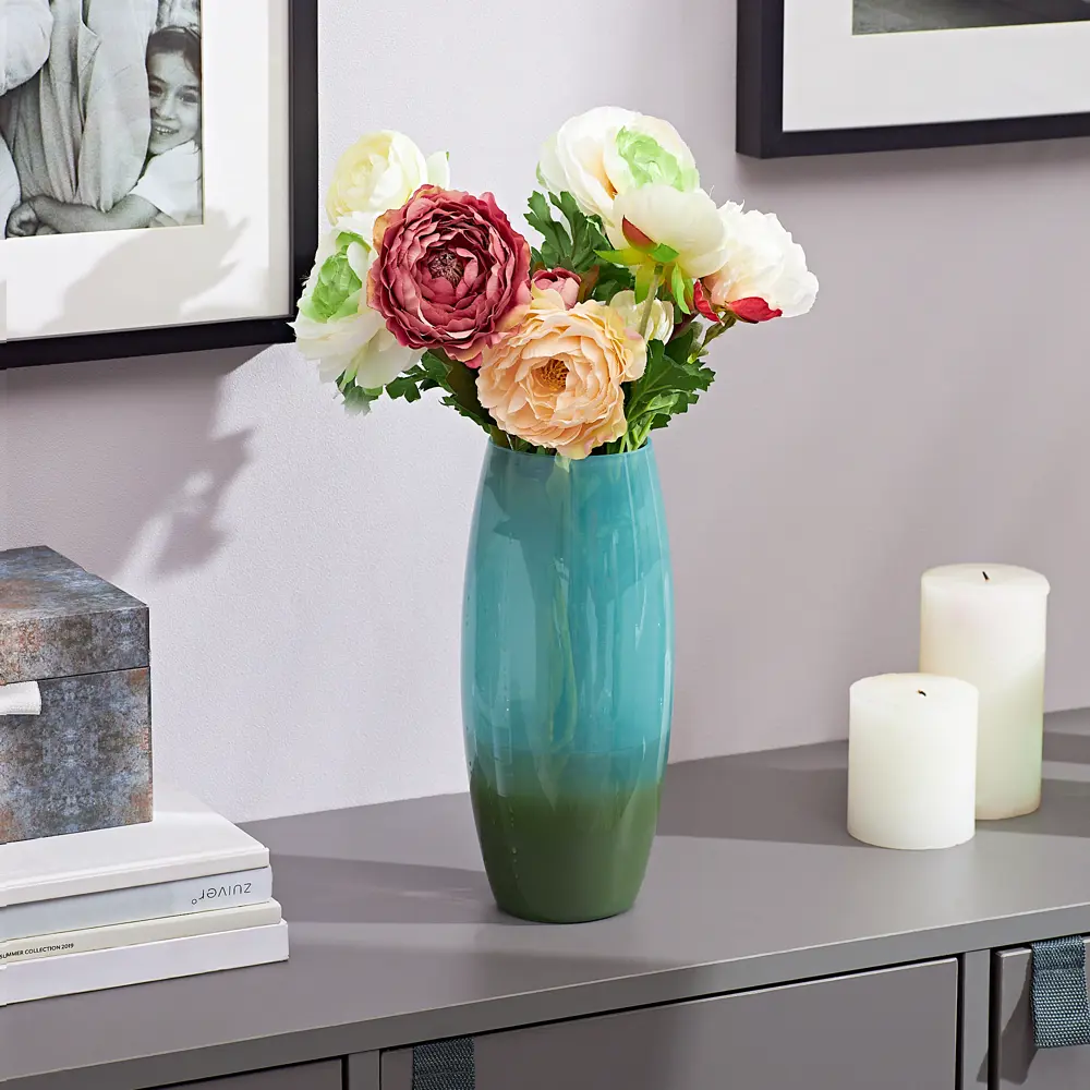 Ваза Santreyd «Облачный вихрь» — бирюзовая стеклянная для цветов 25 см 88452271 STLM-0833108